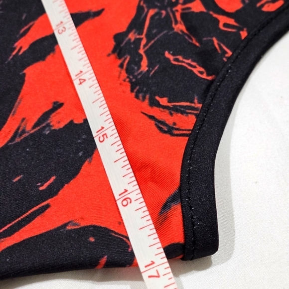 Witchy Gothic ✦ Skull & Pentacle Print A-Line Dress ✦ O-Ring Straps ✦ Red/Black - Picture 12 of 17